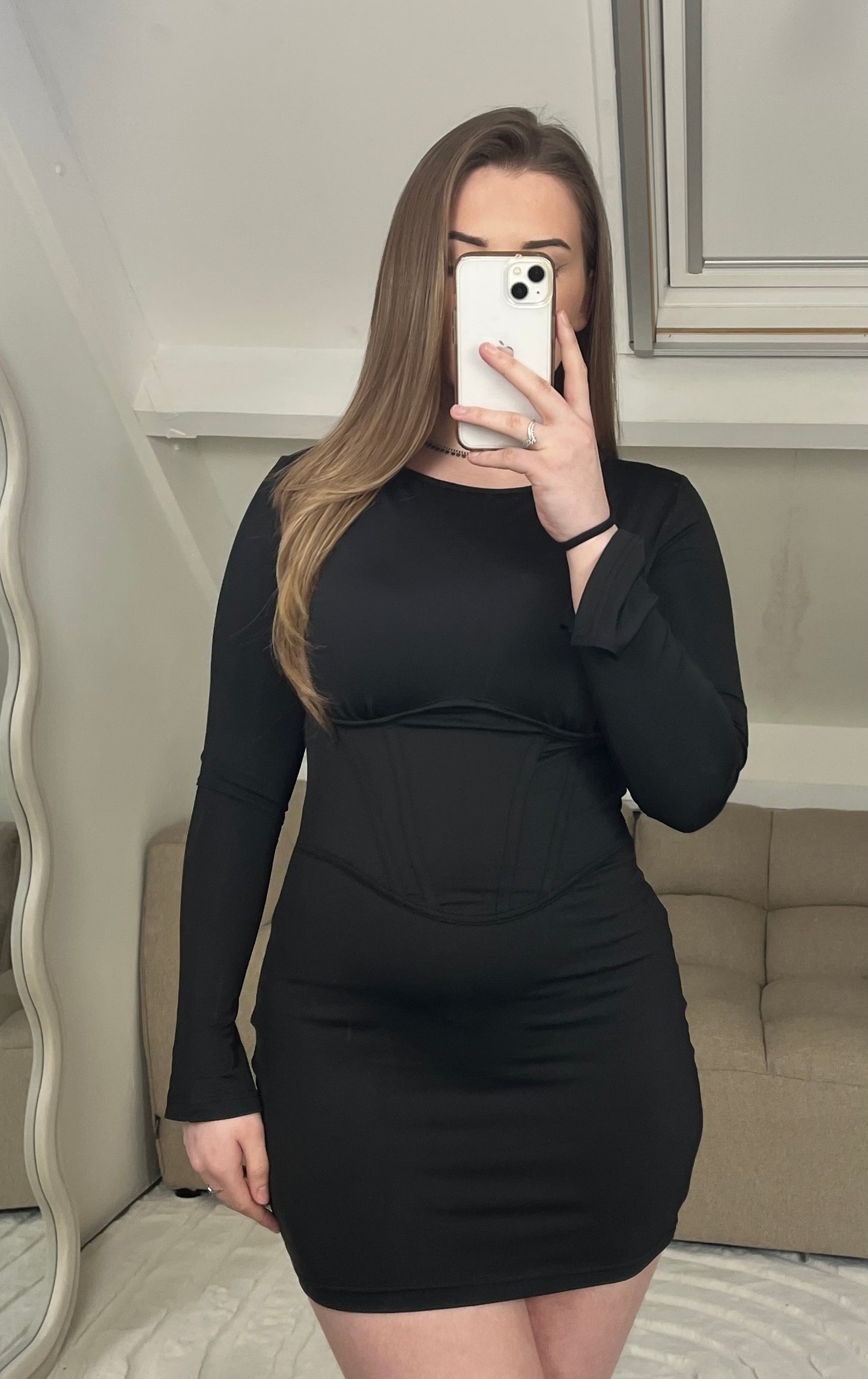 CORSET DRESS (ZWART)