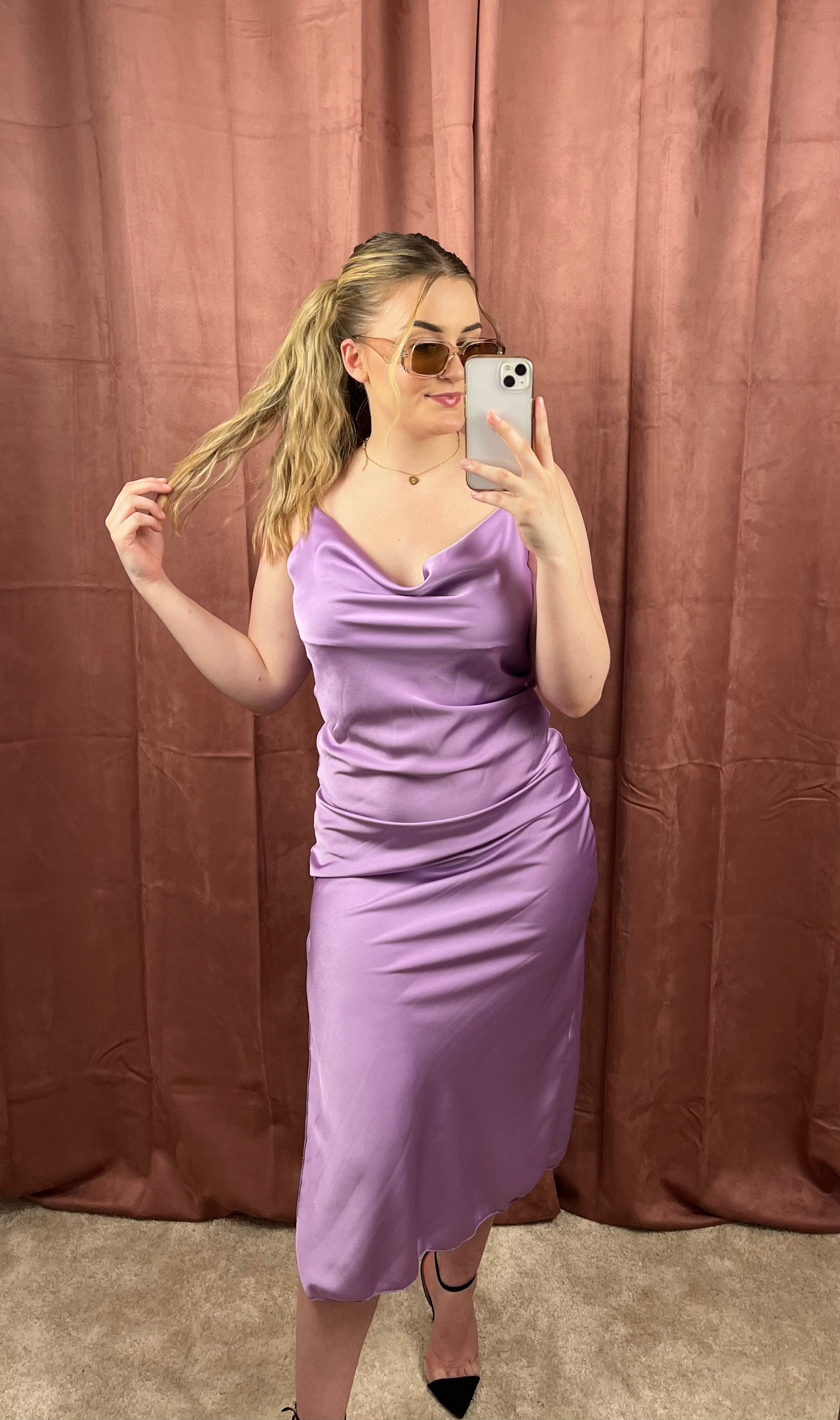 SATIN DRESS (PURPLE)