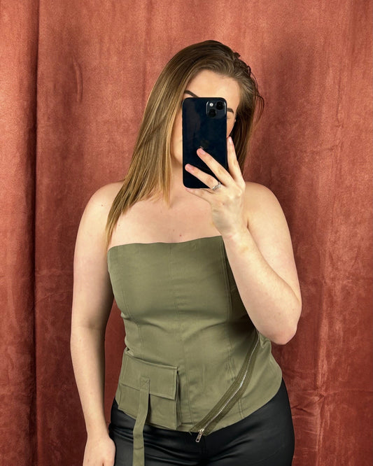 CARGO CORSET TOP (GROEN)