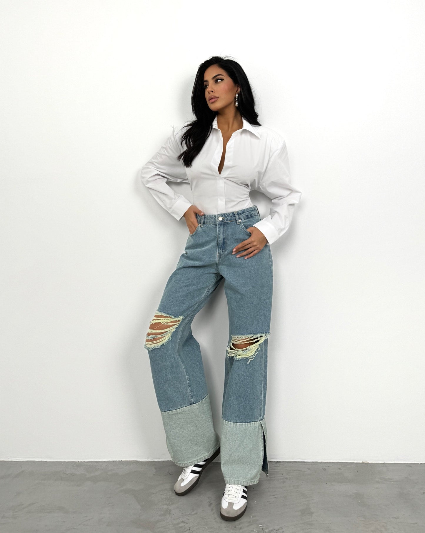 DENIM SPLIT JEANS