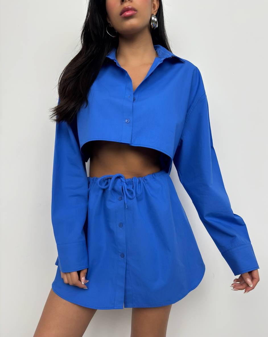 CROPPED BLOUSE (BLAUW)