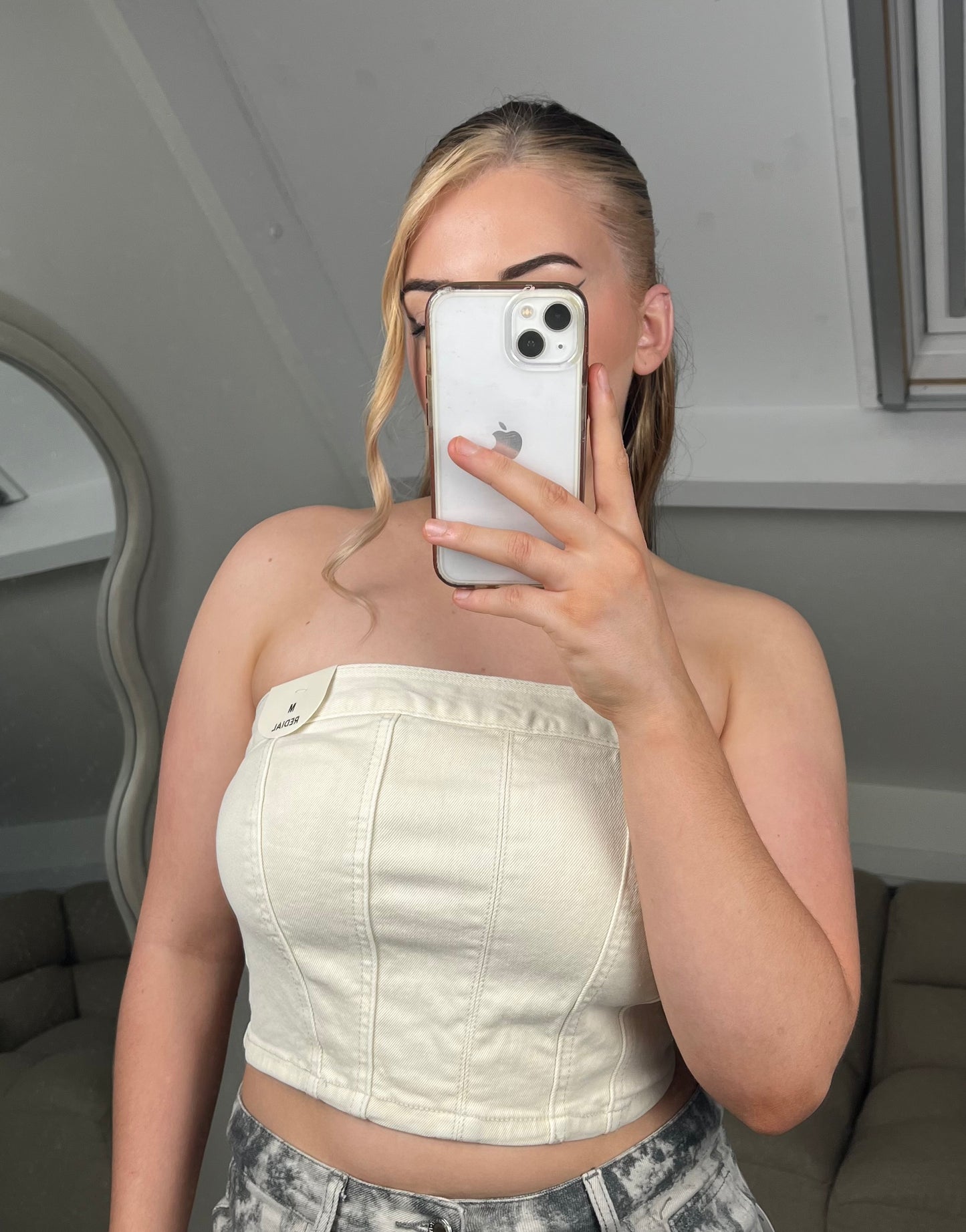 DENIM TOP (CREME)