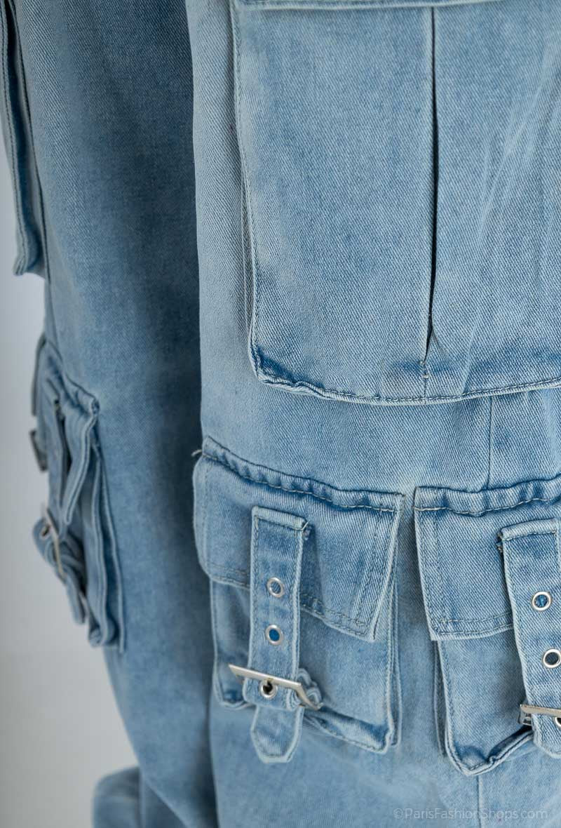 KIKI WIDE LEG CARGO JEANS