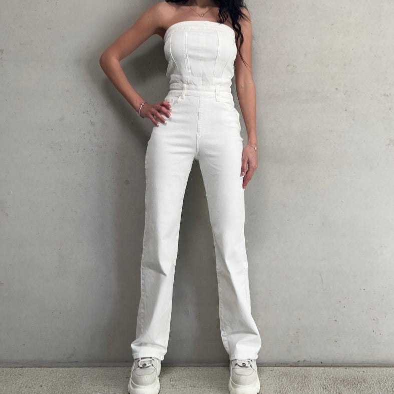 DENIM JUMPSUIT (WIT)